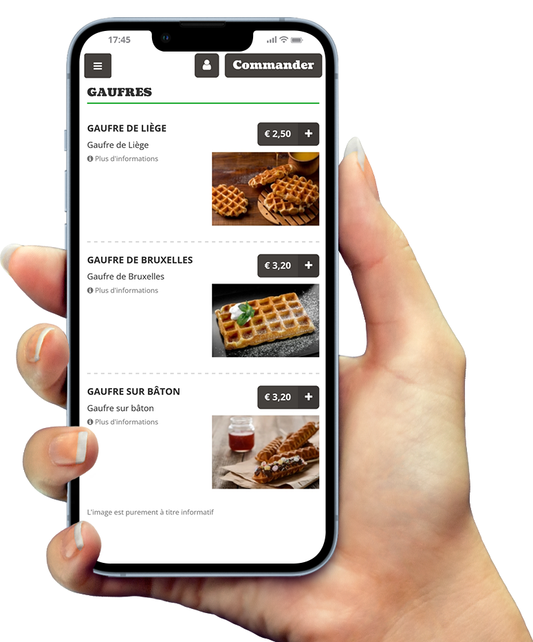 Exemple de notre application sur smartphone